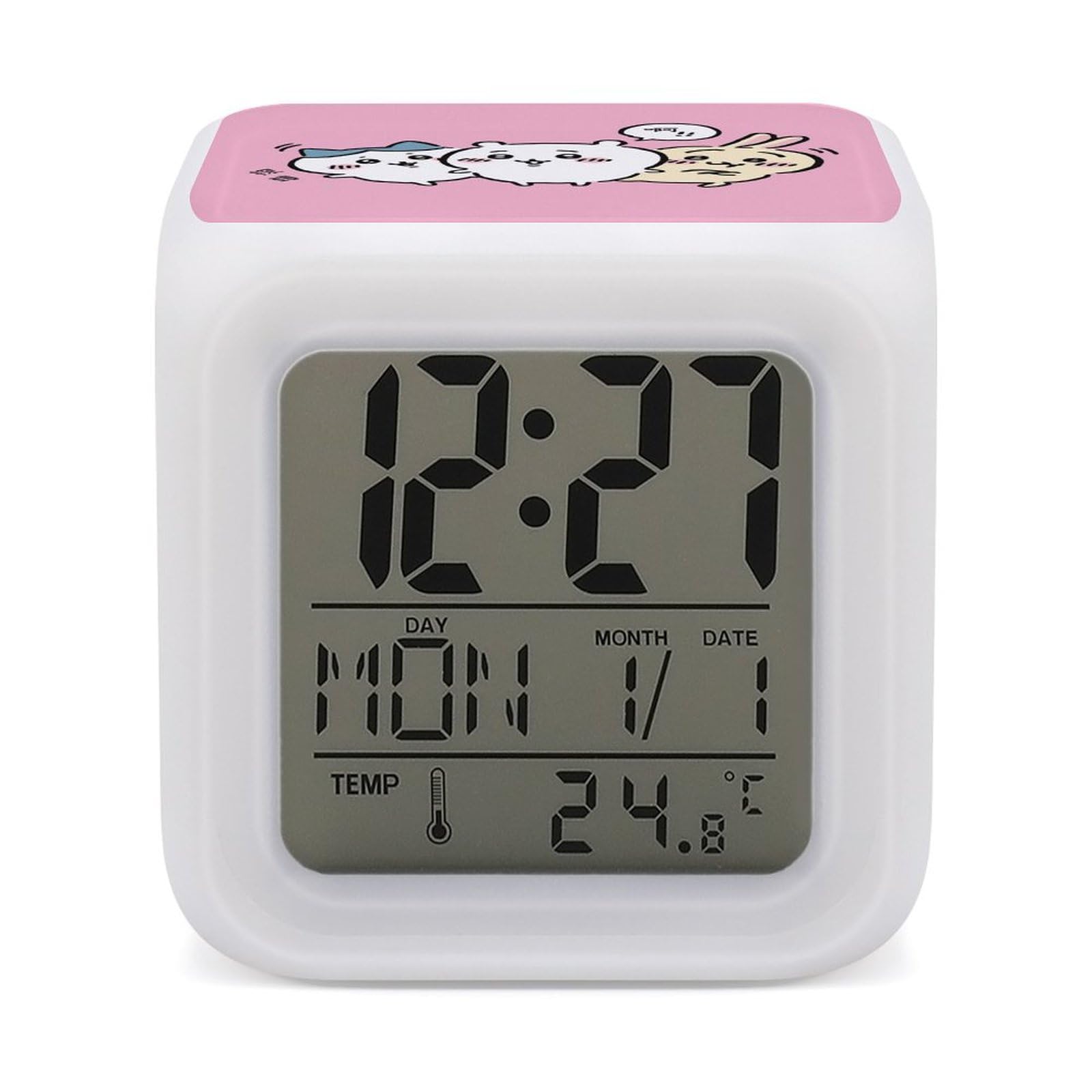 Amazon.co.jp: ちいかわ- デジタル目覚まし時計 大型デジタル画面 7色